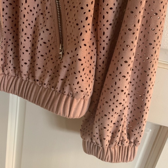 Cute microsuede pink jacket - large - Picture 4 of 6